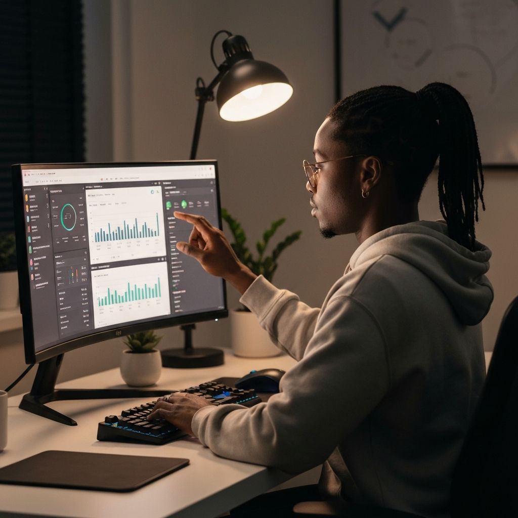 UX designer working on dashboard UI